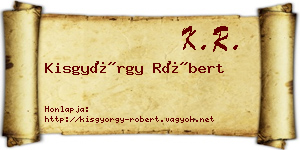 Kisgyörgy Róbert névjegykártya